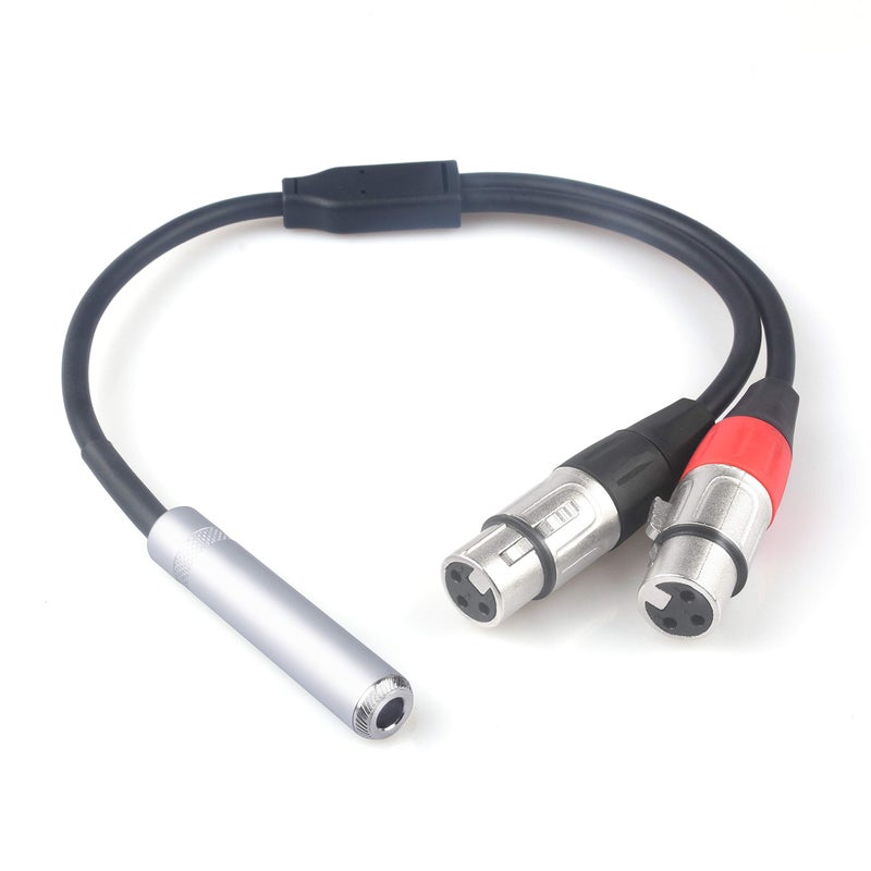 Devinal 1/4" Female to Dual XLR Y Cable - 6.35mm TRS to 2 XLR Microphone Converter - 1FT Audio Breakout Cord - Image 4